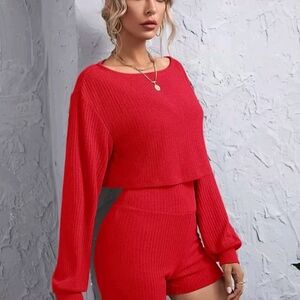 SHEIN Vibrant Red Knit Top